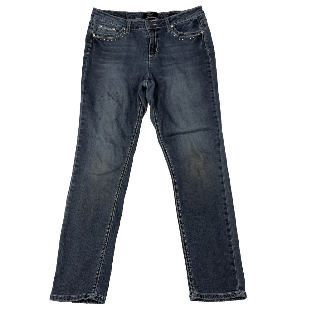 Earl Jeans Skinny Straight Ankle Jeans Womens Size 12 (32x29 Fit) Distressed